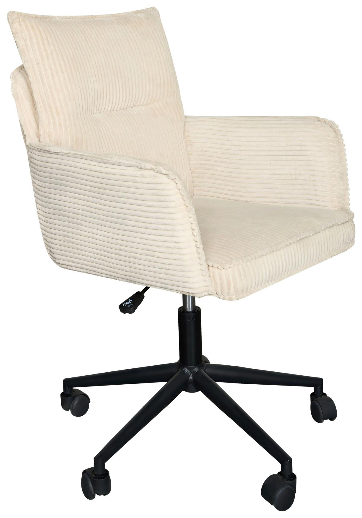 Drehstuhl Valencia Beige B: 58,5 cm - Beige/Schwarz, MODERN, Textil/Metall (58,5/88/95/63cm) - Livetastic
