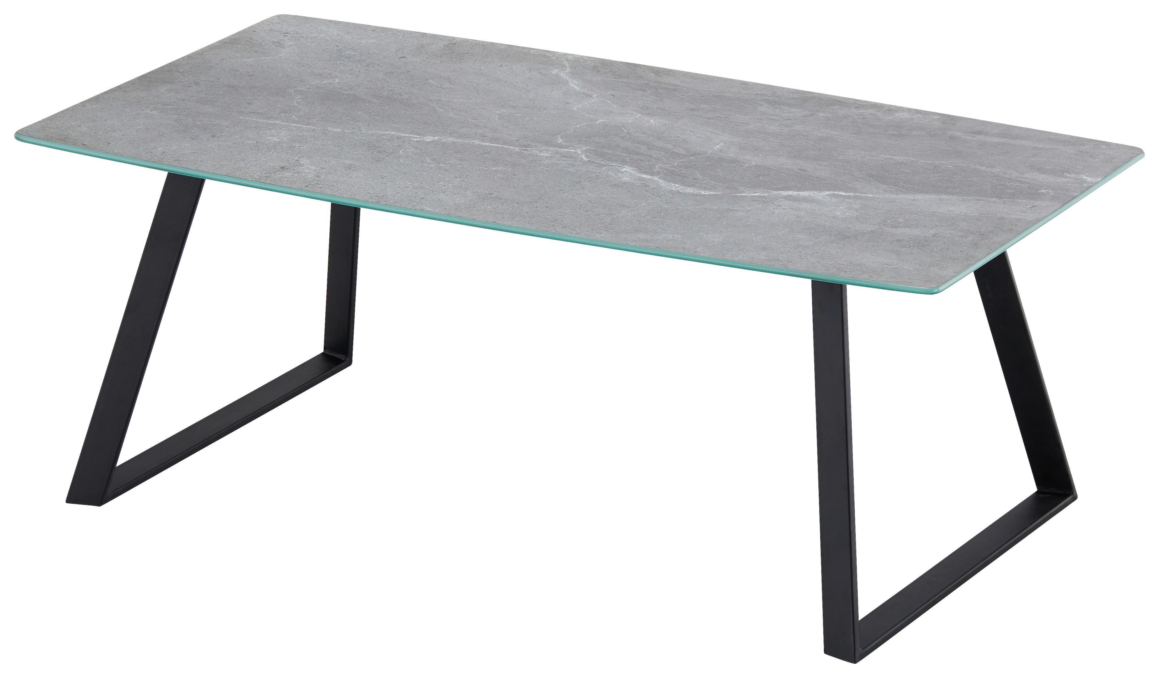 Dohányzóasztal Living - fekete/antracit, Modern, Üveg/fém (105/40/60cm)
