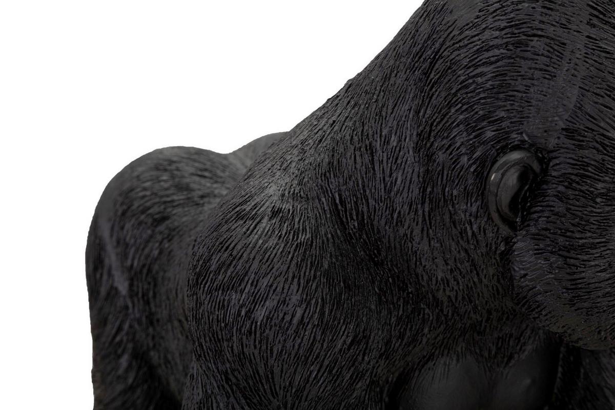 Skulptur Black Gorilla Schwarz, B: 35 cm - Schwarz, Basics, Kunststoff (35/37,5/21,5cm)