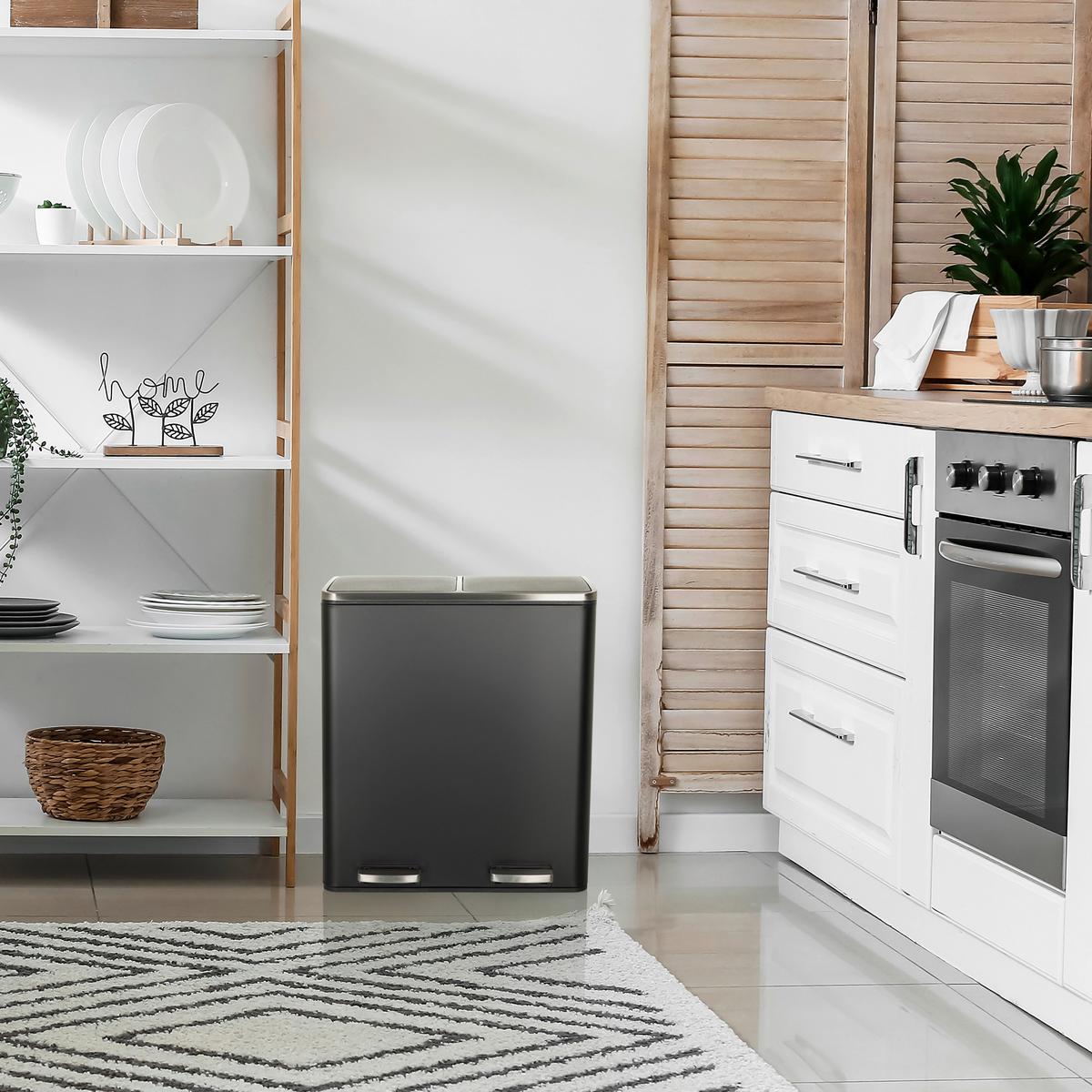 Abfallsammler Clean Xi Schwarz D: 59 cm - Schwarz, MODERN, Metall (59cm) - MID.YOU