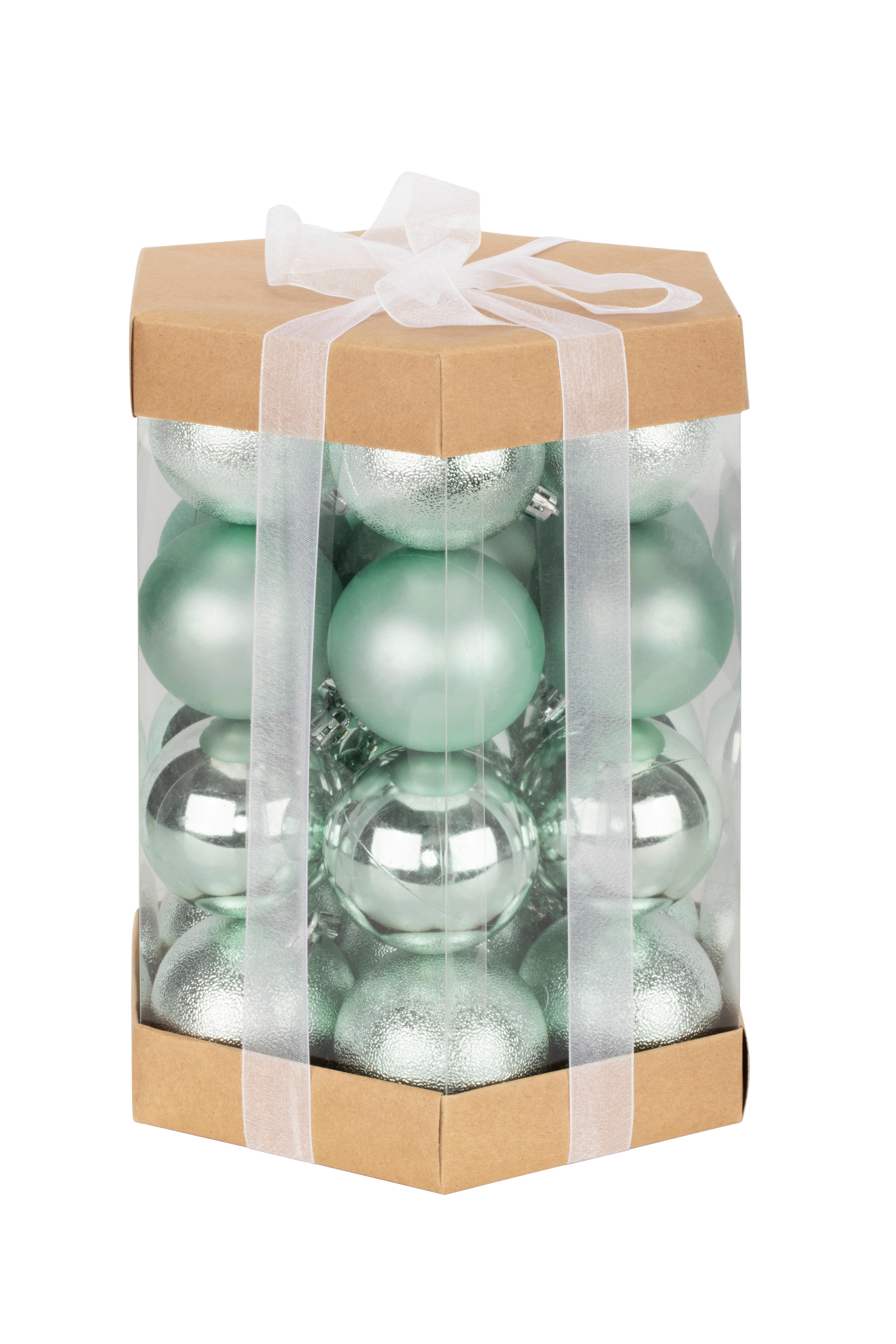 Christbaumkugel-Set Liam - Grün, KONVENTIONELL, Kunststoff (6cm) - Luca Bessoni