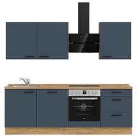 Küchenleerblock Easytouch High-Line, H9 Rechts - Blau/Eichefarben, MODERN, Holzwerkstoff (240cm) - Nobilia