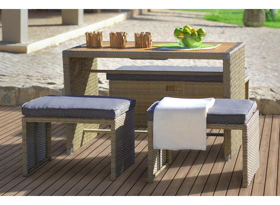 Gartenset Kiato - Braun/Grau, MODERN, Kunststoff/Textil - Luca Bessoni Gartenset Kiato - Braun/Grau, MODERN, Kunststoff/Textil - Luca Bessoni