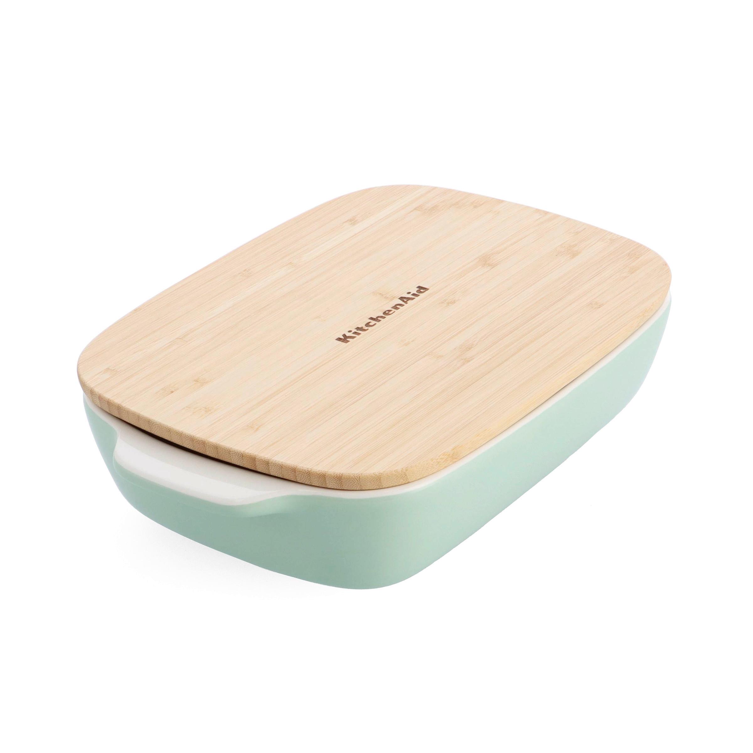 Auflaufform Stoneware Weiß/Hellgrün B: 18,8 cm - Weiß/Hellgrün, Basics, Naturmaterialien/Keramik (18.8cm) - Kitchenaid