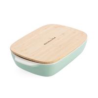 Auflaufform Stoneware Weiß/hellgrün B: 18,8 Cm - Weiß/Hellgrün, Basics, Naturmaterialien/Keramik (18.8cm) - Kitchenaid