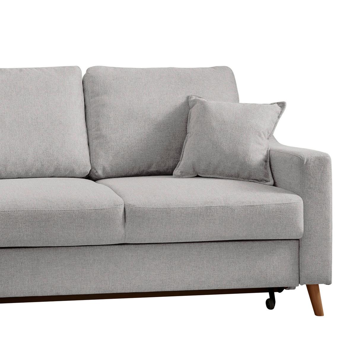 Ecksofa Valentina Grau S: 200x230 Cm - Naturfarben/Grau, KONVENTIONELL, Textil (200/230cm) - Livetastic