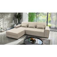 Ecksofa Classic Beige 175x270 cm - Beige/Schwarz, Design, Textil (175/270cm) - MID.YOU
