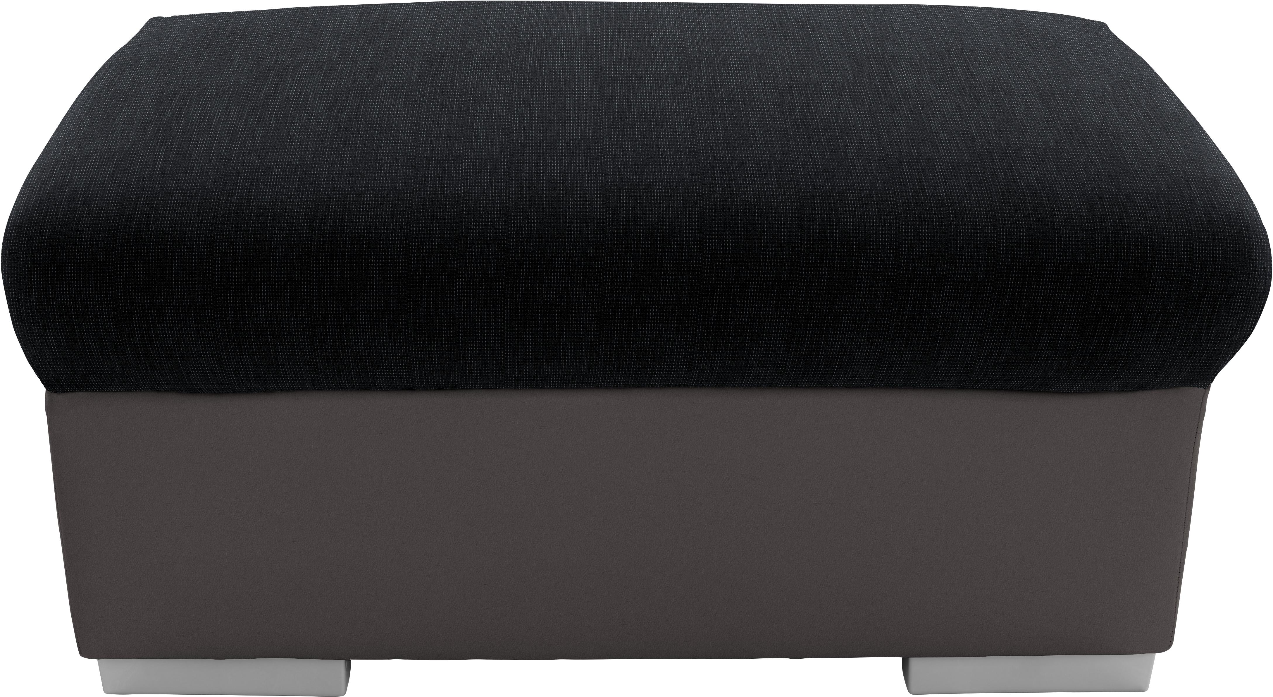 HOCKER Milla - Dunkelgrau/Silberfarben, MODERN, Holz/Textil (95/46/65cm)