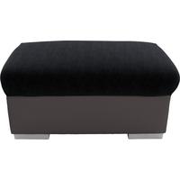 HOCKER Milla - Dunkelgrau/Silberfarben, MODERN, Holz/Textil (95/46/65cm)