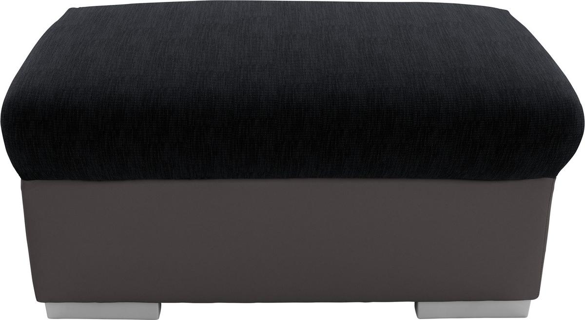 HOCKER Milla - Dunkelgrau/Silberfarben, MODERN, Holz/Textil (95/46/65cm)