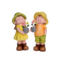 Dekofigur Kind Lilly - Hellbraun/Gelb, Basics, Stein (17.5/15.5/40cm)