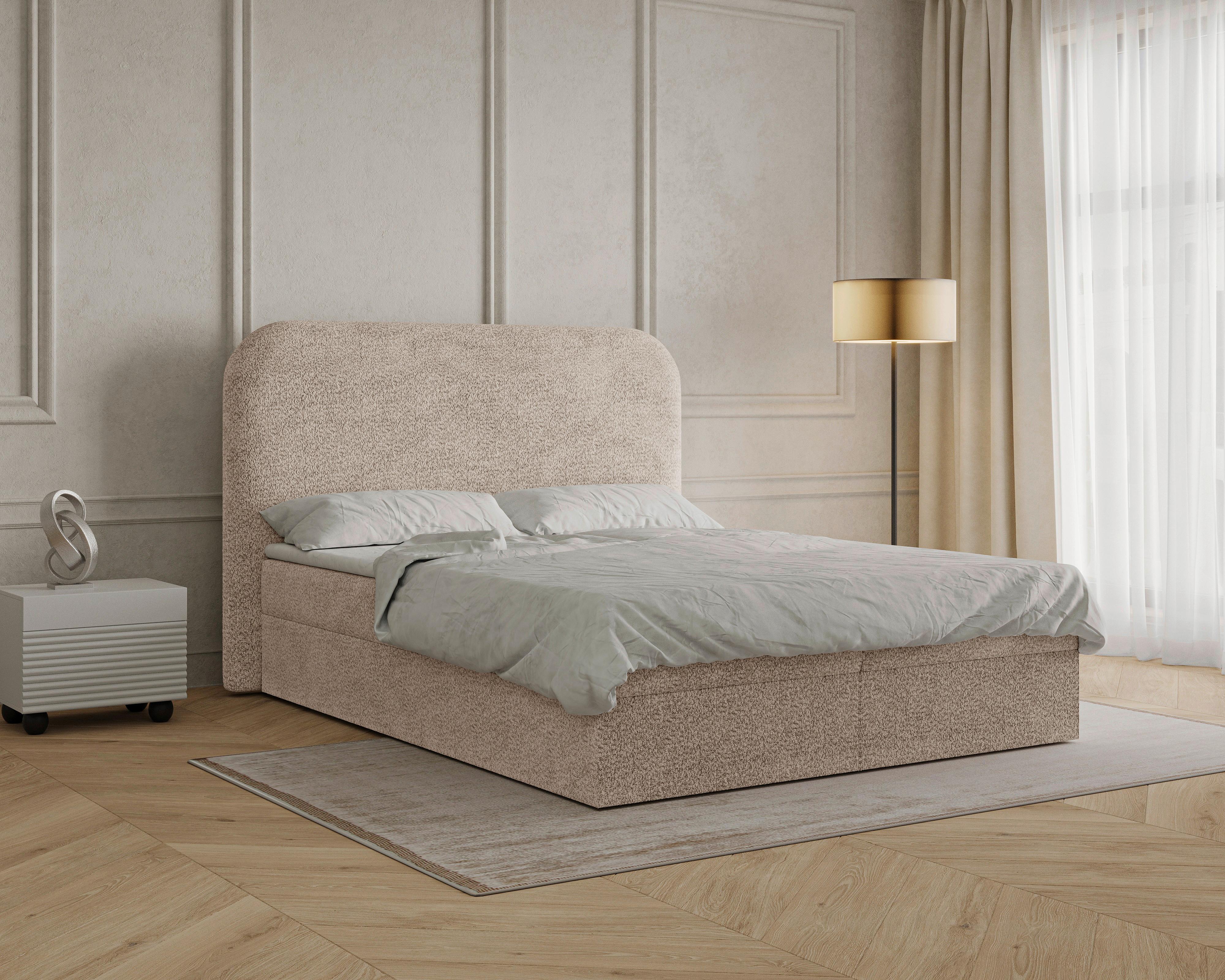 BOXBETT London Beige 140x200cm - Beige/Schwarz, MODERN, Holz/Kunststoff (140/200cm) - MID.YOU