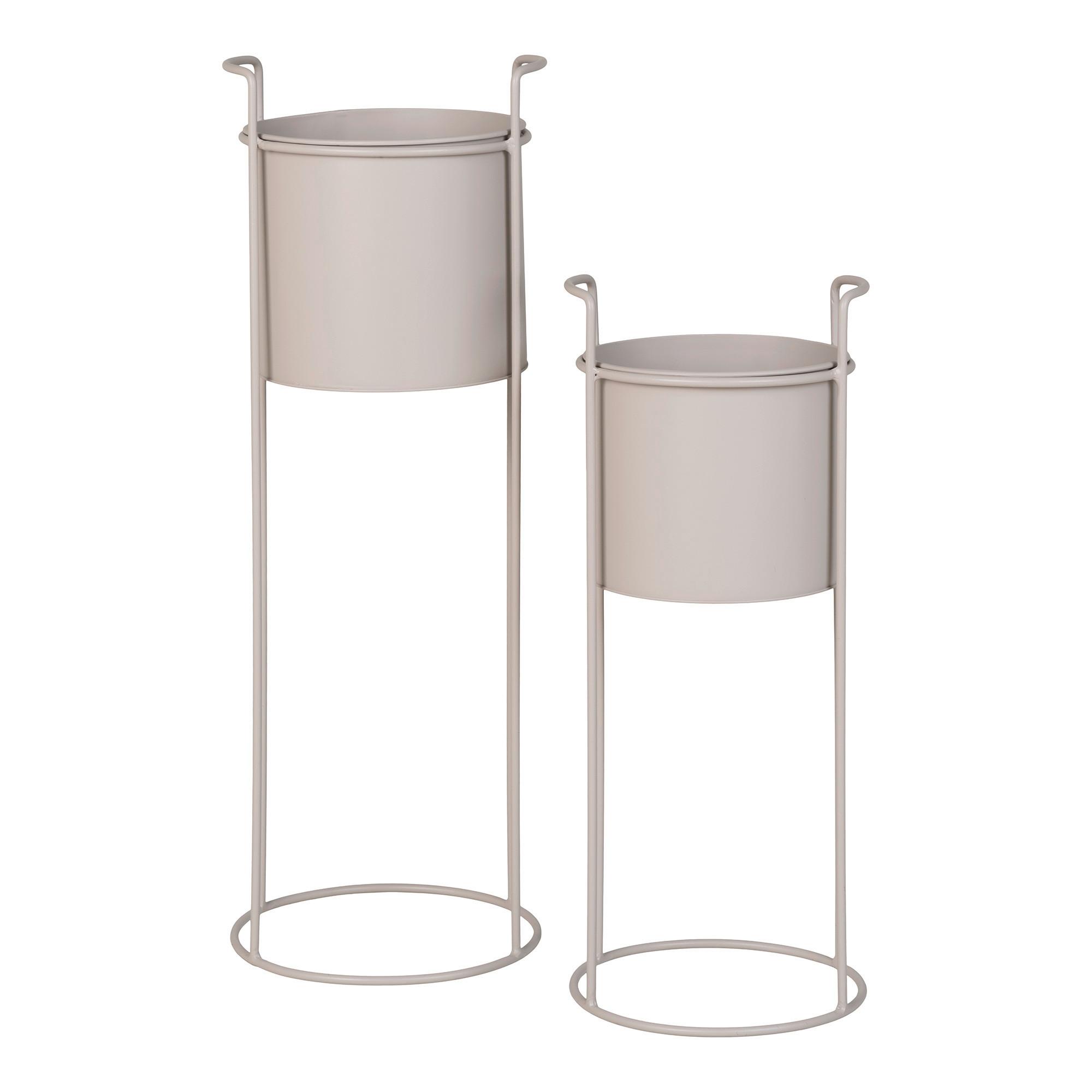 Übertopf-set Rabo Beige  2-Teilig - Beige, Design, Metall