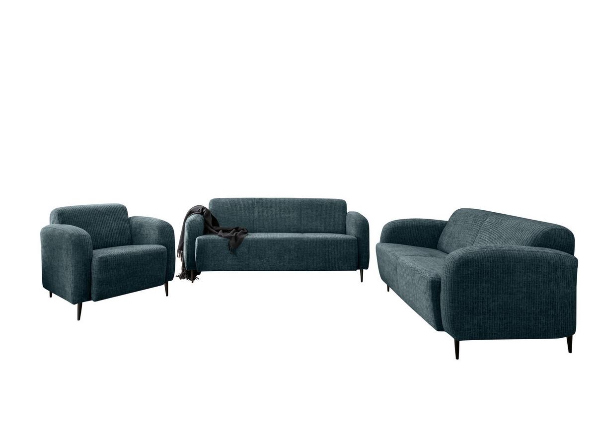 Sessel Marone Blau B: 85cm - Blau/Schwarz, MODERN, Textil (85/76/90cm) - Livetastic