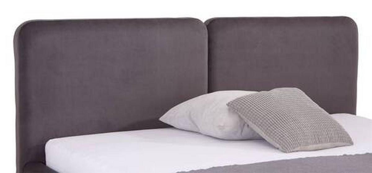 Čalouněná postel DORRY, 180x200, antracit - černá/tmavě šedá, Moderní, kov/dřevo (180/200cm) - Livetastic