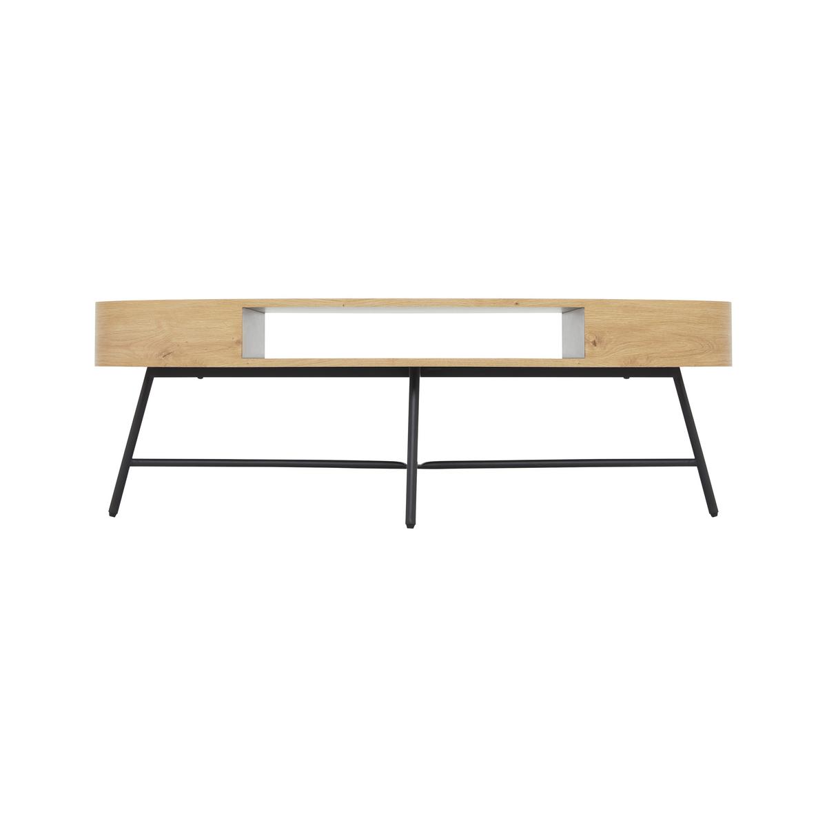 Konferenční stolek EMILIA - černá/barvy dubu, Moderní, kov (120/60/40cm) - Bessagi Home
