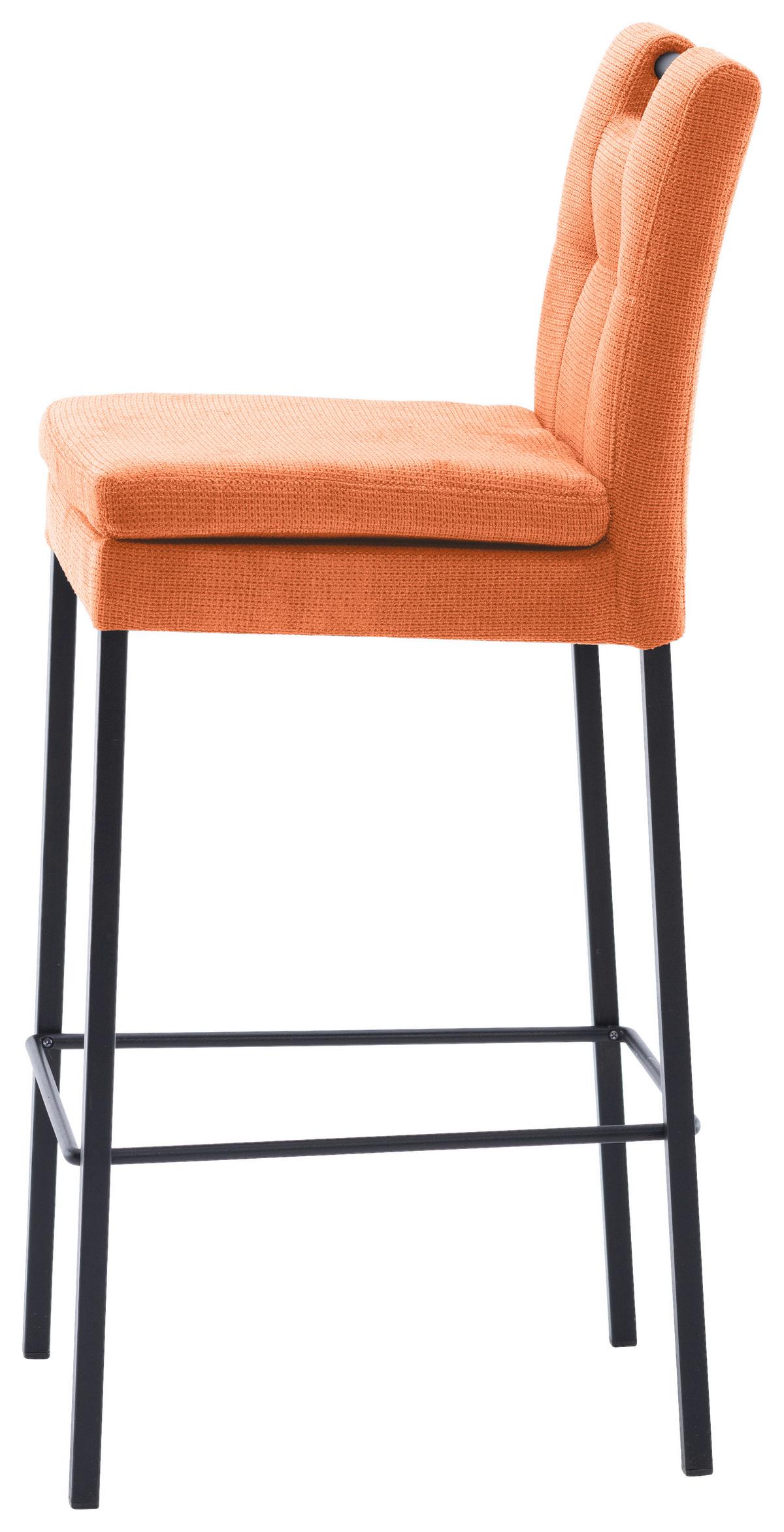 Barhocker Madrid Orange/schwarz B: 42 Cm - Schwarz/Orange, Design, Textil/Metall (42/102/52cm) - Cantus
