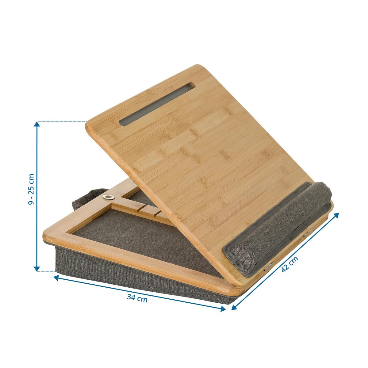 Laptopunterlage Comfilap Iii - Braun/Grau, Basics, Naturmaterialien/Textil (42/9/34cm) - MID.YOU