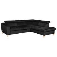 Ecksofa Aspen Webstoff Schwarz 245x208 cm - Buchefarben/Schwarz, Design, Textil (245/208cm) - Livetastic