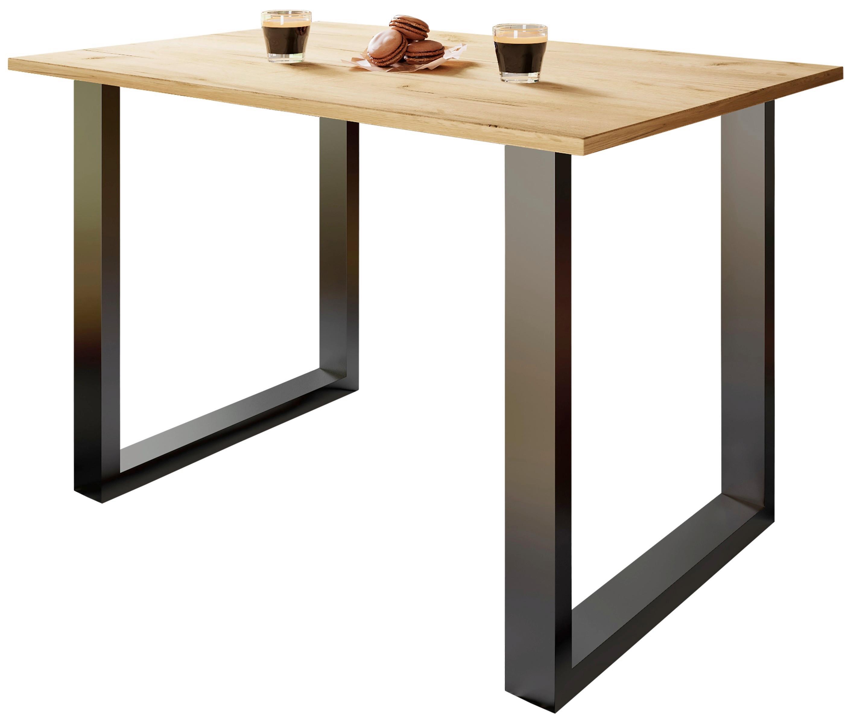 Schreibtisch Lona Eiche Dekor B: 80 Cm - Honigeiche/Schwarz, Design, Holzwerkstoff/Metall (80/50/76cm) - MID.YOU