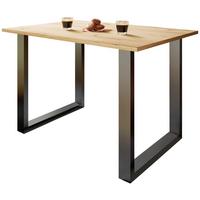 Schreibtisch Lona Eiche Dekor B: 80 Cm - Honigeiche/Schwarz, Design, Holzwerkstoff/Metall (80/50/76cm) - MID.YOU