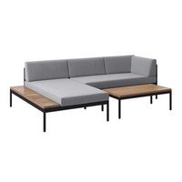 Loungegarnitur 3-Tlg Casablanca Holz/Metall +kissen - Grau/Akaziefarben, MODERN, Holz/Textil (149/99cm) - Beldano