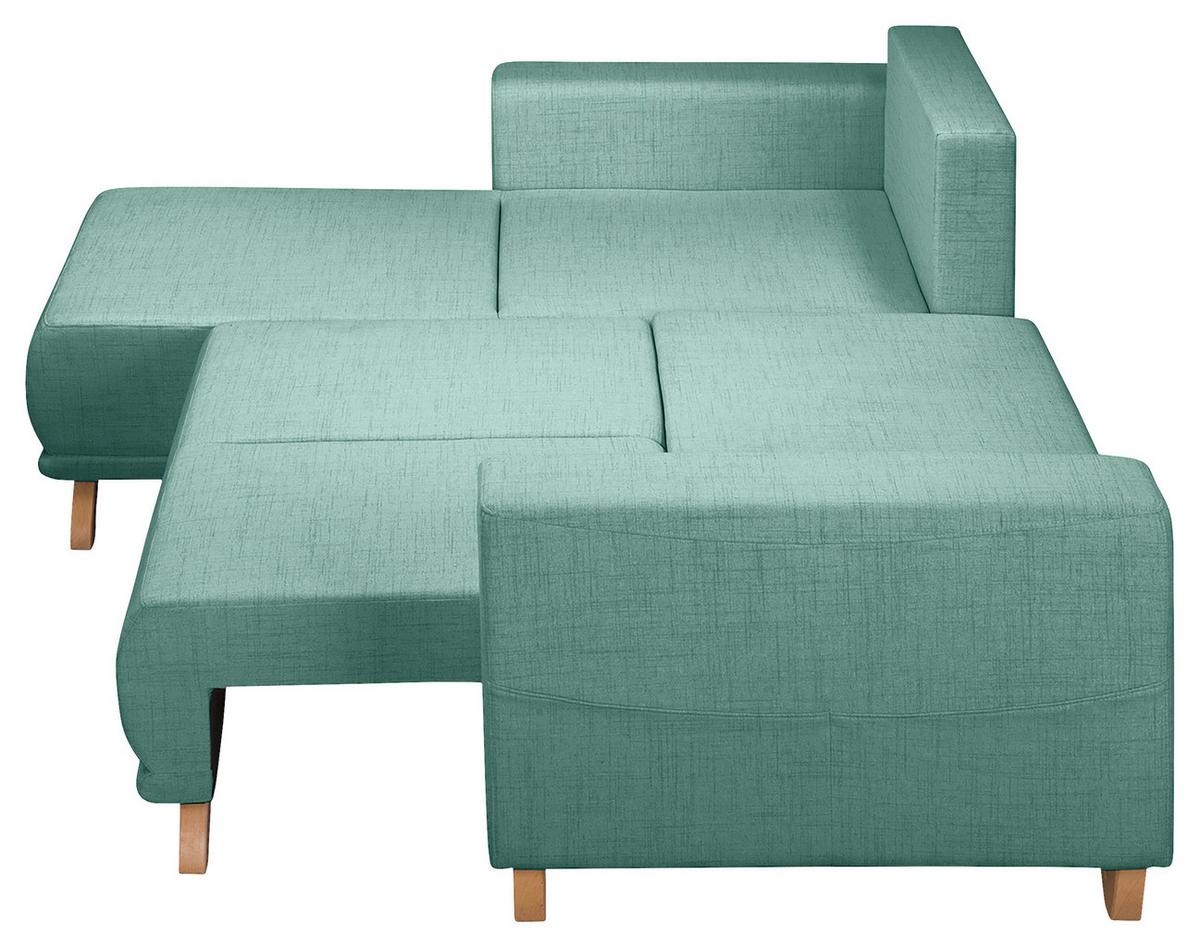 Ecksofa Bellal Mintgrün S: 257x174 Cm - Wengefarben/Mintgrün, Design, Textil (257/174cm) - Livetastic