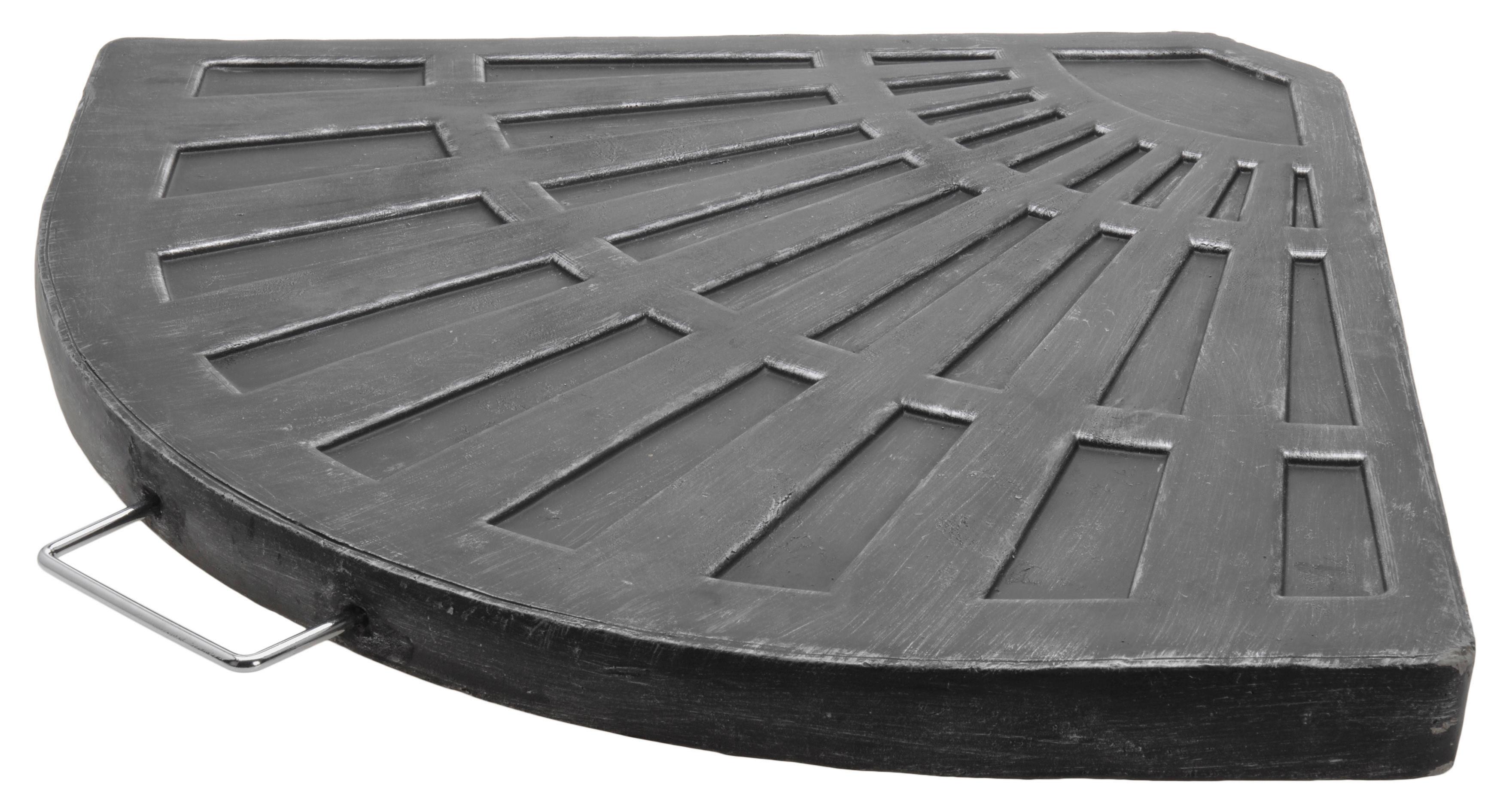 Sonnenschirmständer Robert - Silberfarben/Schwarz, Basics, Stein (49/48,5/3,7cm)