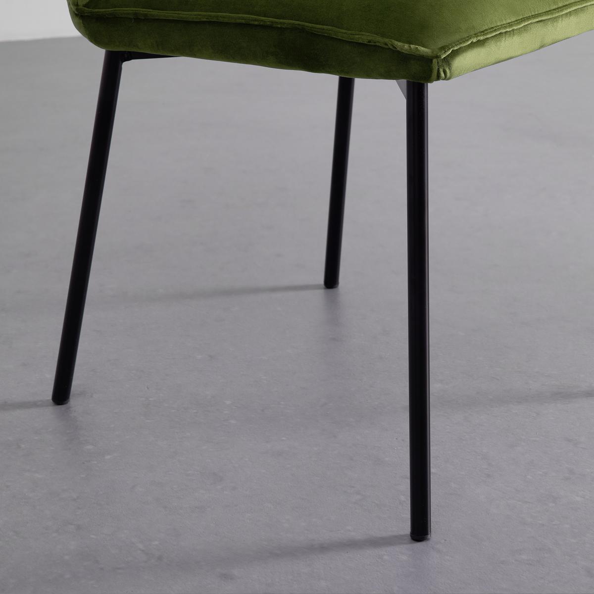 Stolička DARLA zelená - čierna/zelená, Modern, kov/drevo (49/81/55cm) - Bessagi Home
