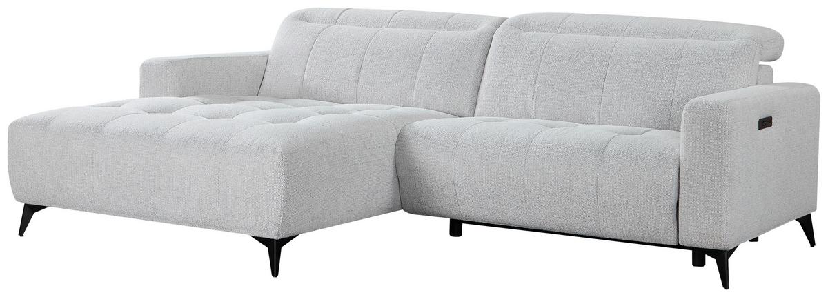 Ecksofa Miami Champagner, S: 177x254cm - Champagner/Schwarz, MODERN, Holz/Textil (177/254cm)