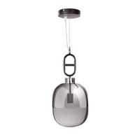 Hängeleuchte Calai H: 150 cm 1-Flammig - Schwarz/Grau, Trend, Glas/Metall (25/150/25cm) - Kayoom