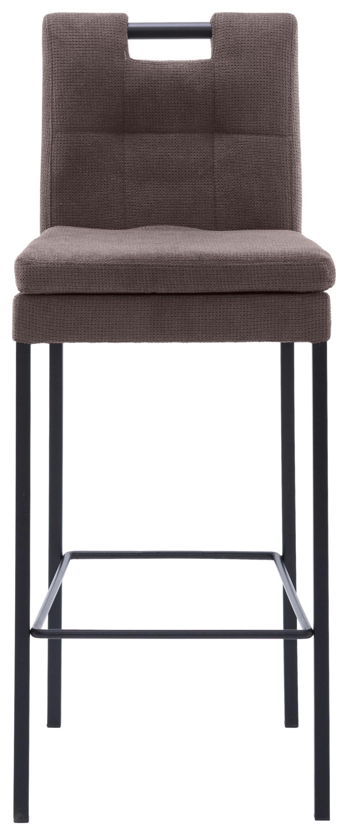 Barhocker Madrid Dunkelgrau/schwarz B: 42 Cm - Dunkelgrau/Schwarz, Design, Textil/Metall (42/102/52cm) - Cantus