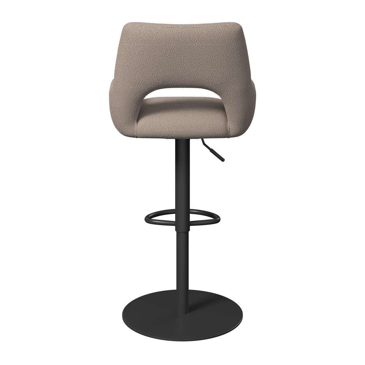 Barová stolička Tami, krémová - čierna/krémová, Modern, kov/drevo (46/82-102/51cm) - Bessagi Home