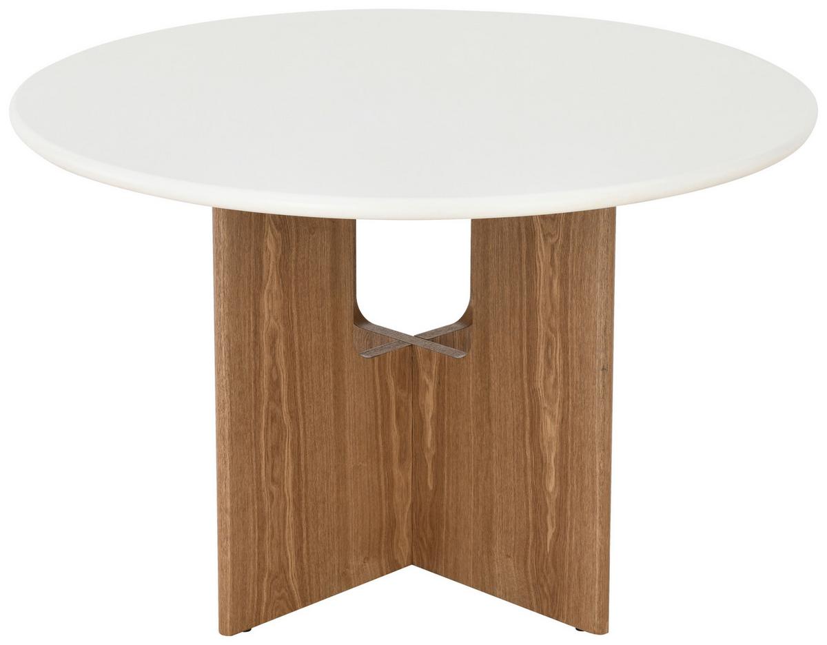 Esstisch Levi Weiß/Eichefarben D: 120 cm - Eichefarben/Weiß, MODERN, Holz/Wellpappe (120/120/75cm) - Livetastic
