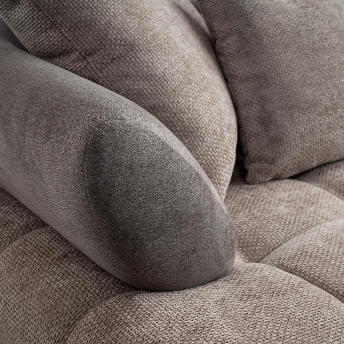 LARGO, pravá, sivohnedá, potreba šírky dverí 90 cm - čierna/taupe, Modern, kov/textil (262/184cm)