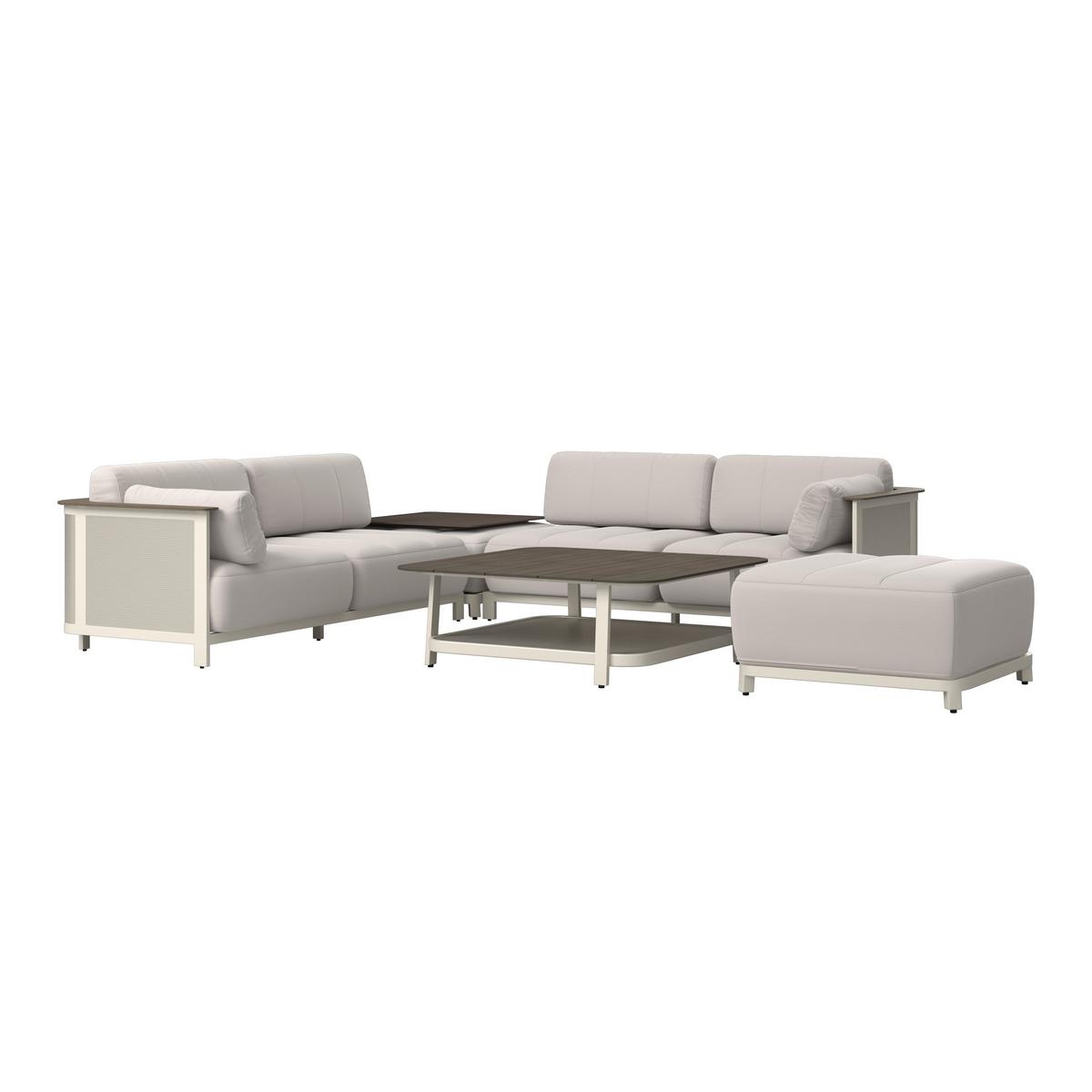 TERASOVÁ SEDACIA SÚPRAVA MARA - biela/svetlosivá, Modern, kov/textil (269/269cm) - Bessagi Garden
