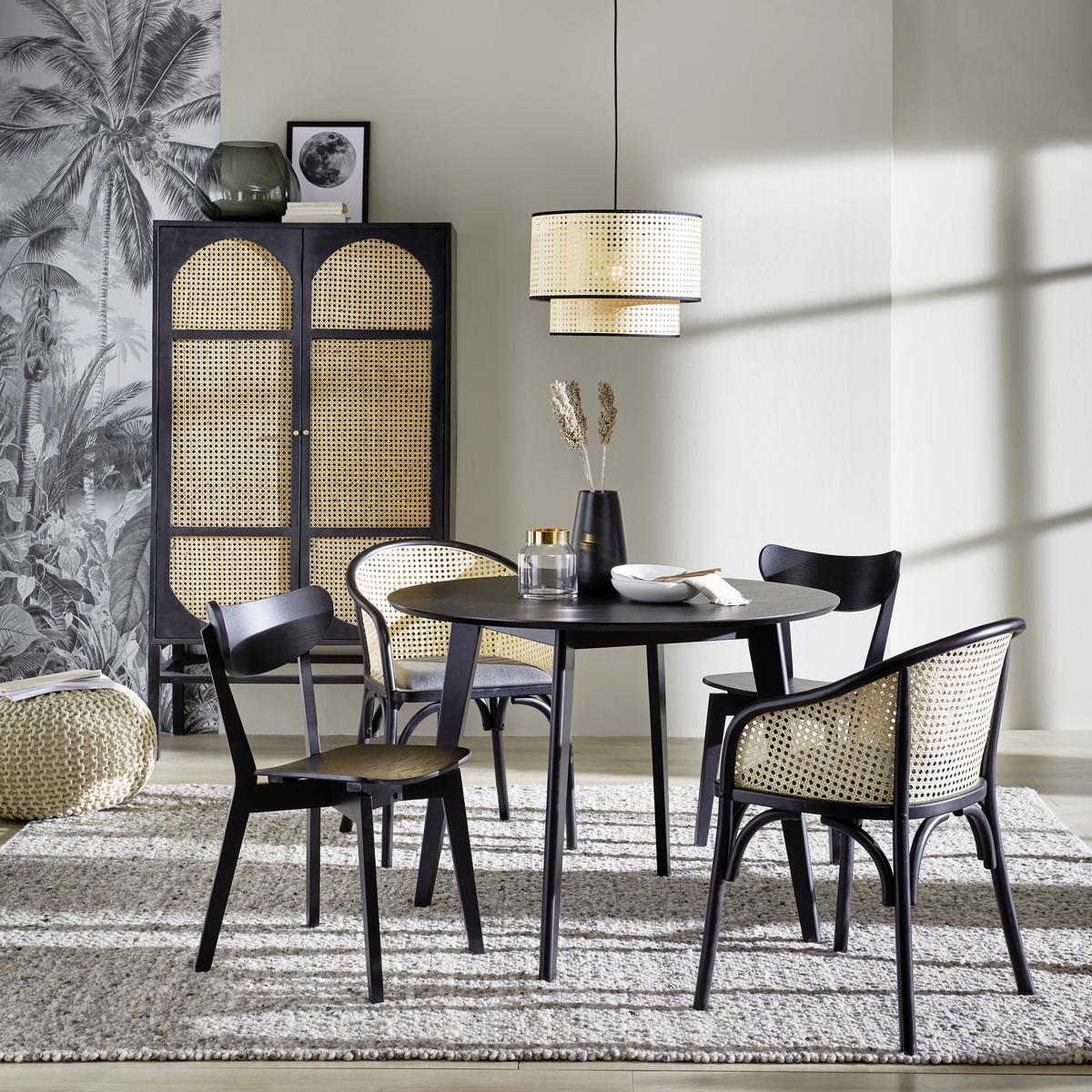 Esstisch Echtholz Roxby Ø 105 cm Schwarz - Schwarz, MODERN, Holz (105/105/76cm) - MID.YOU