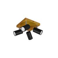 Strahler Spot Marley 4-Flammig L: 22 cm - Schwarz, Design, Holz/Metall (22/16/22cm) - Trio Leuchten