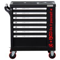 Werkstattwagen Leer Schwarz/Rot - Rot/Schwarz, Basics (79,51/96,97/45,5cm)