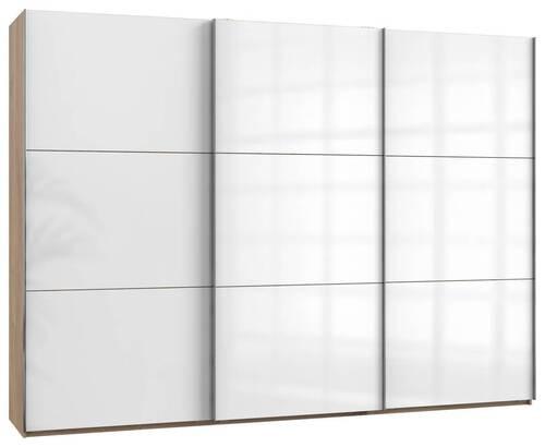 Schwebetürenschrank B: 300 Cm Level Weiß/eichefarben - Eichefarben/Weiß, MODERN, Holzwerkstoff (300/216/65cm) - MID.YOU