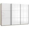 Schwebetürenschrank B: 300 cm Level Weiß/Eichefarben - Eichefarben/Weiß, MODERN, Holzwerkstoff (300/216/65cm) - MID.YOU