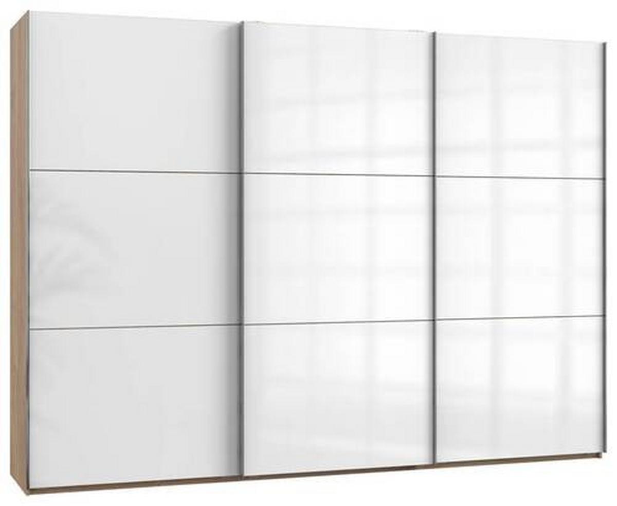 Schwebetürenschrank B: 300 cm Level Weiß/Eichefarben - Eichefarben/Weiß, MODERN, Holzwerkstoff (300/216/65cm) - MID.YOU