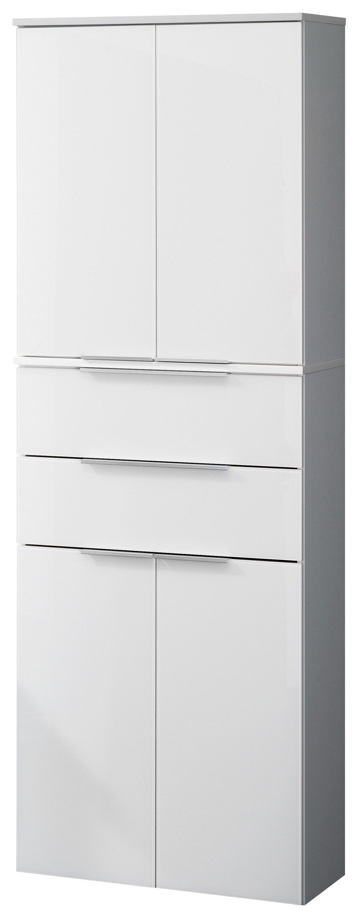Hochschrank Mit Soft-Close Kara White B: 61cm, Weiß - Weiß, MODERN, Glas/Holzwerkstoff (61/176/32cm) - MID.YOU