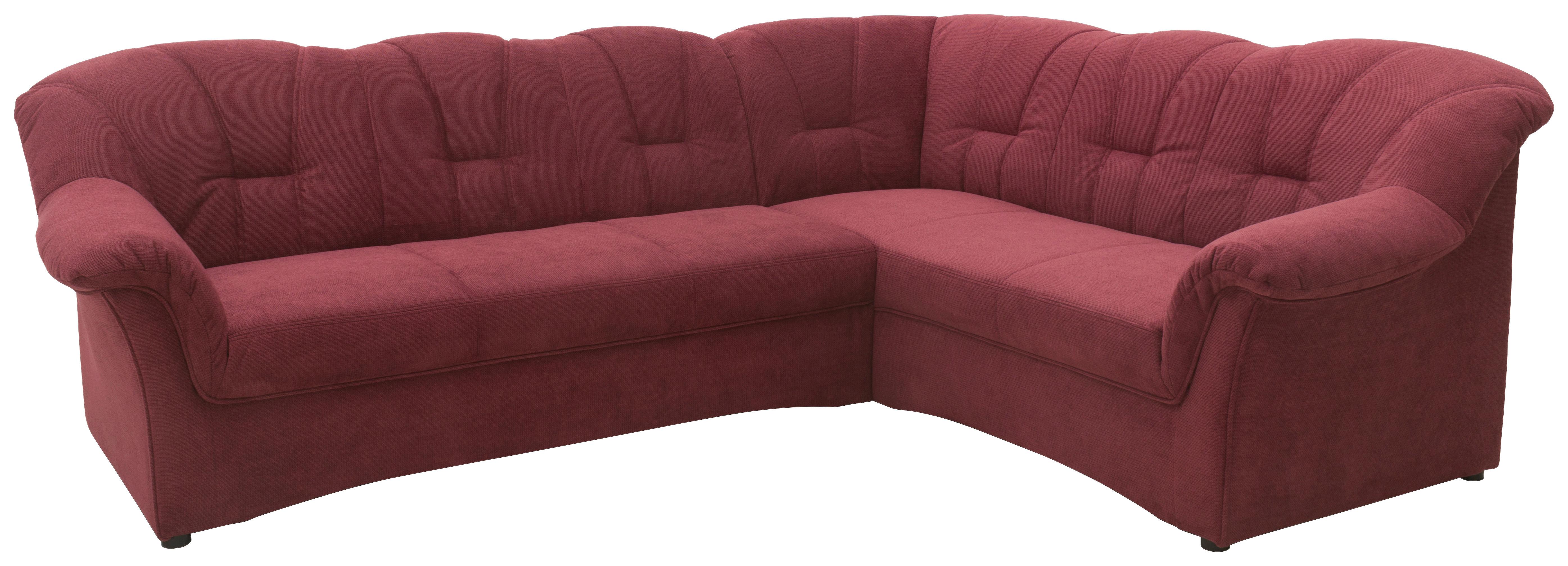 Ecksofa Papenburg Beerenfarben - Beere/Schwarz, KONVENTIONELL, Textil (243/192cm) - MID.YOU