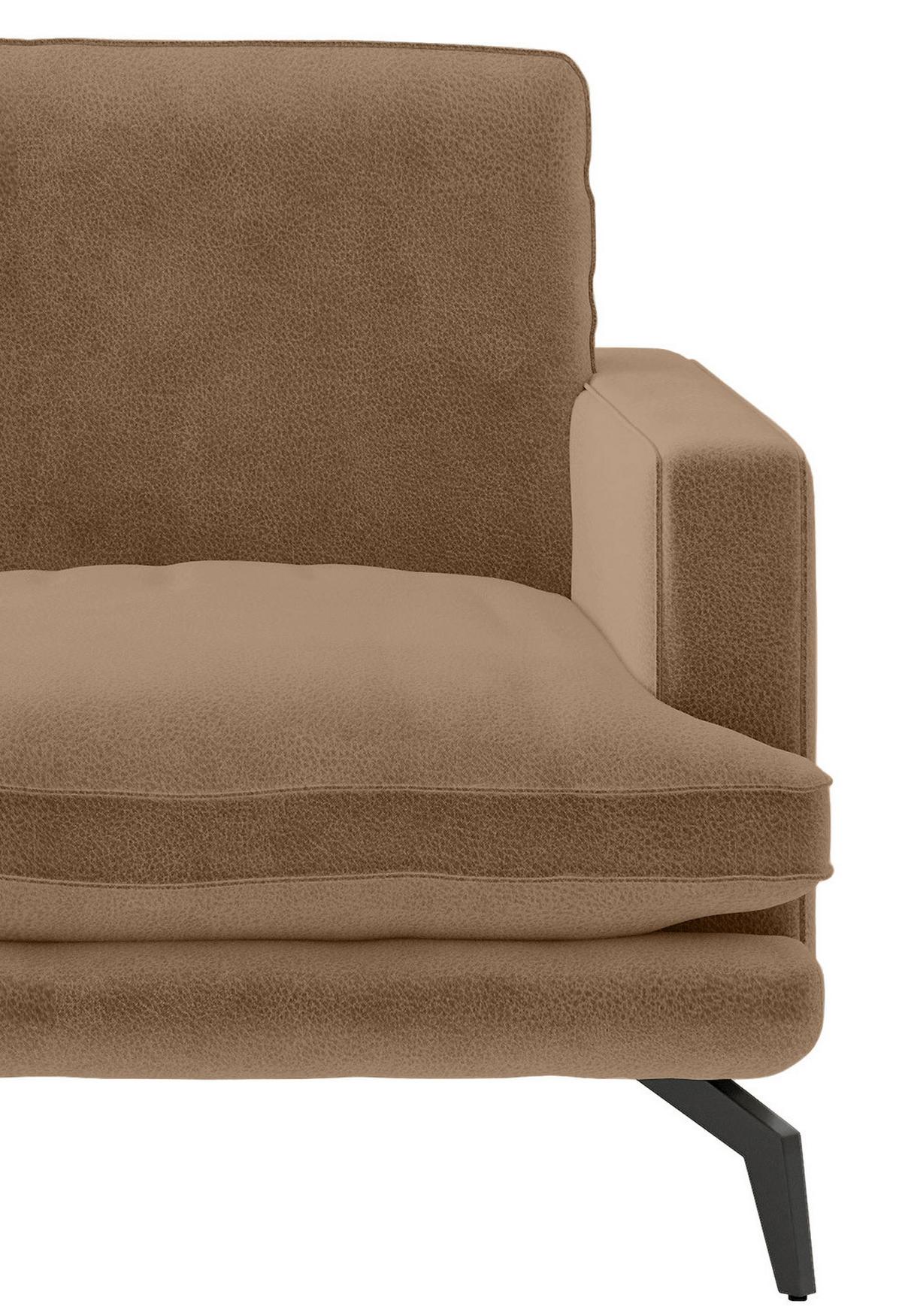 Ecksofa Bali - Dunkelgelb/Schwarz, Design, Textil (202/250cm) - Livetastic