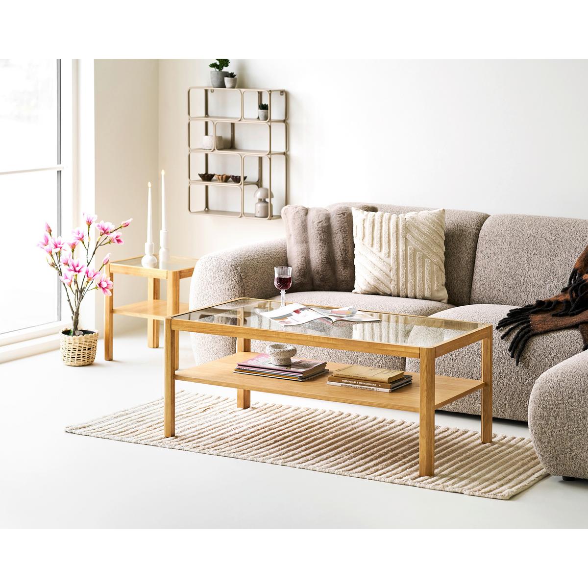 Couchtisch Lourmarin Eichefarben B: 110cm - Eichefarben, Design, Glas/Holz (110/60/45cm) - MID.YOU