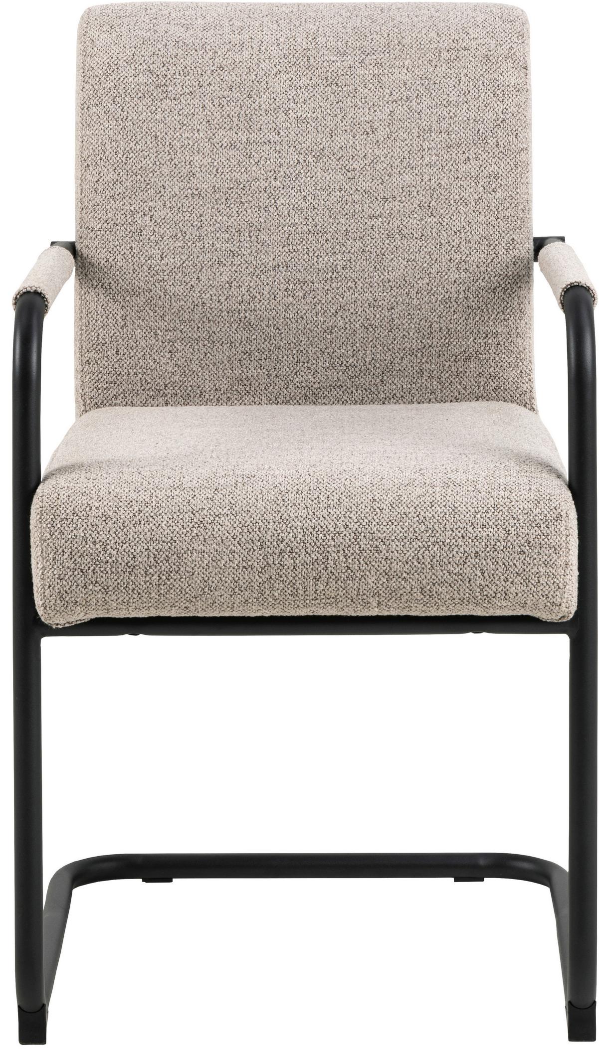 Armlehnstuhl Adele Beige B: 50,5 Cm - Beige/Schwarz, Design, Textil/Metall (50,5/84,5/64,5cm) - MID.YOU