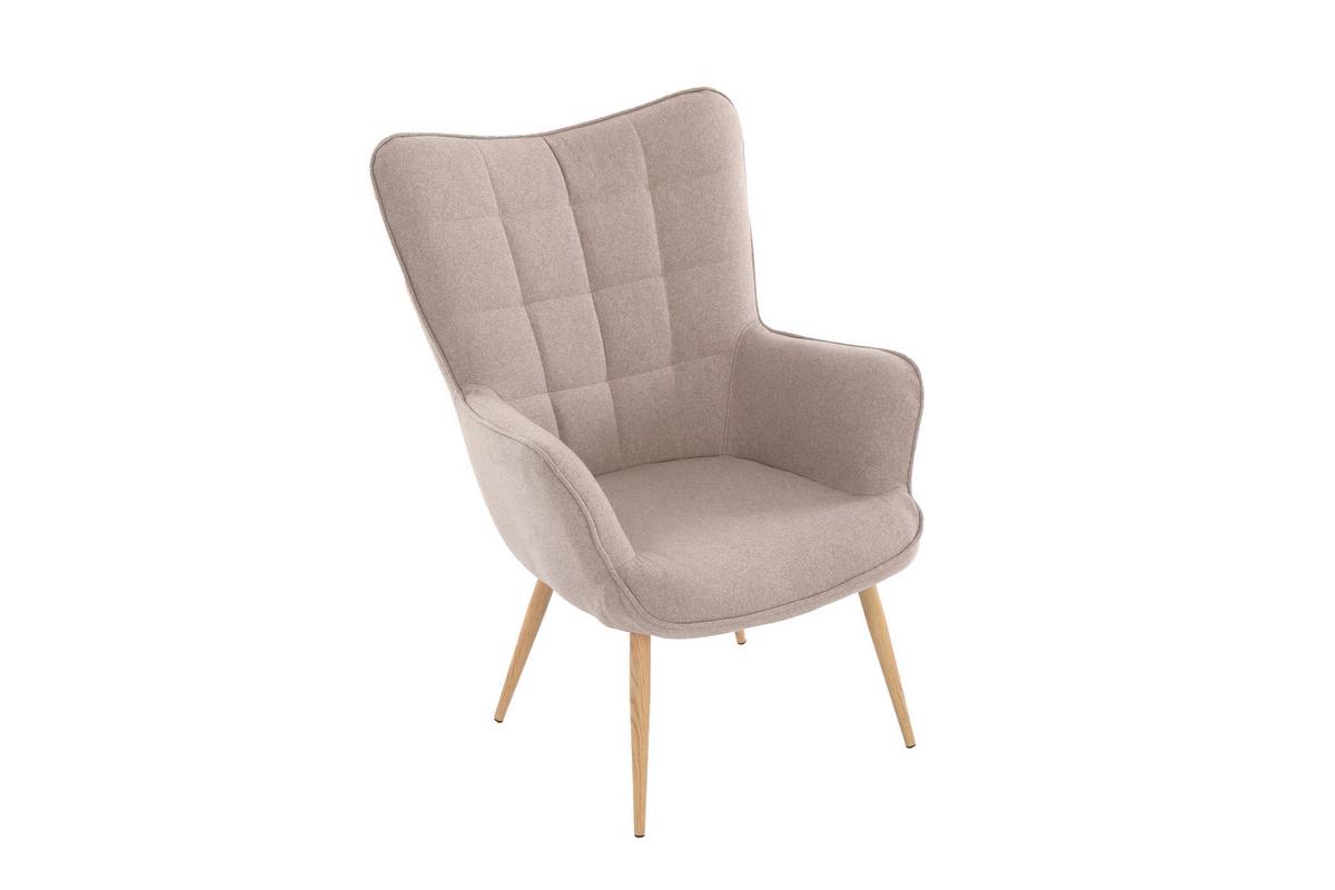 Sesselset Uta 2-Teilig Sandfarben - Sandfarben/Eichefarben, Basics, Textil (72/97/80cm) - MID.YOU