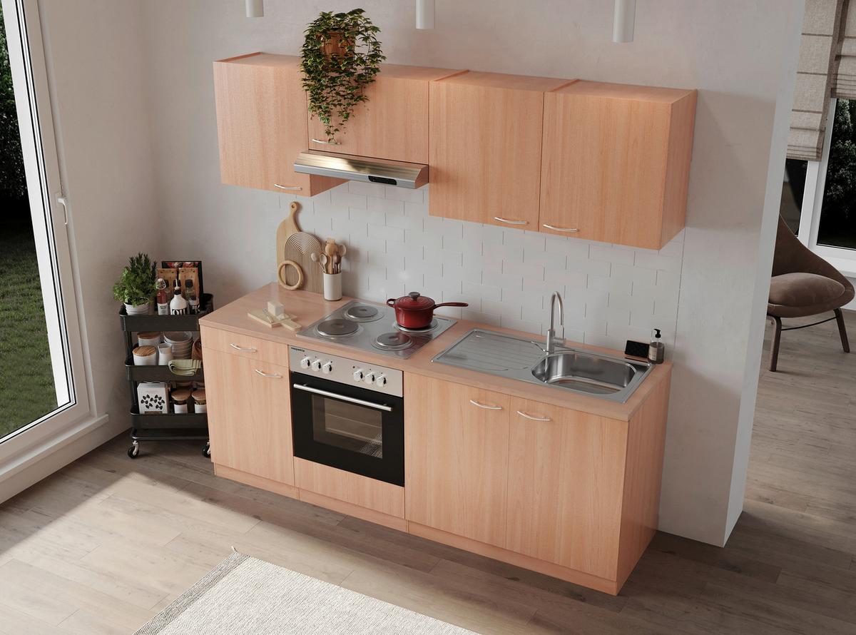 Küchenblock Gerda Küchenblock 210 cm - Buchefarben, Basics, Holzwerkstoff (210cm) - Respekta
