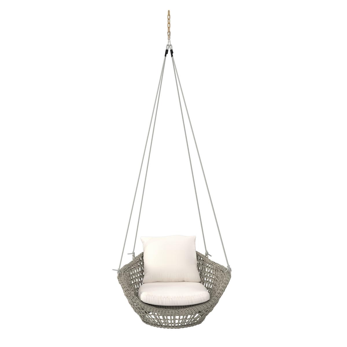 ZÁVĚSNÉ KŘESLO ELODIE - krémová, Moderní, kov/textil (83/73/48cm) - Bessagi Garden
